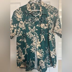 Men's Green Floral Casual Shirt